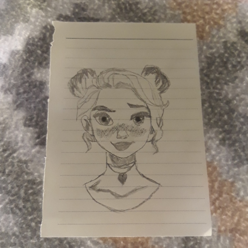 A drawing of a girl
